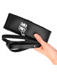 kink - collar con correa 116 cm de piel negro ajustable 40-48 cm x 6 cm