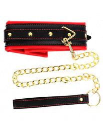 kink - collar con correa esponja imitaciÓn cuero modelo 2 ajustable 37-54 cm x 3 cm