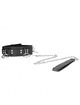 Kink - 3 ring slavery necklace with strap 80 cm 53 x 5 cm