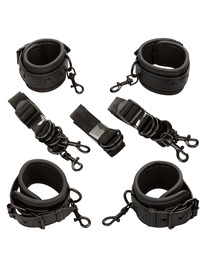 calexotics - nocturnal bed restraints leather adjustable black