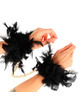 kink - esposas de plumas negro con cadena dorada modelo 1