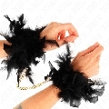 kink - feather hand cuffs with gold chain model 1