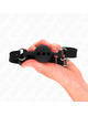 Kink - full silicone gag 55 x 2 cm with 4 cm ball size s black adjustable 35-51 cm