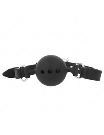 kink - full silicone gag 55 x 2 cm with 4.5 cm ball size m black adjustable 35-51 cm
