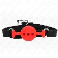 kink - mordaza 55 x 2 cm de bola 4 cm de silicona completa talla s rojo ajustable 35-51 cm