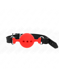 kink - mordaza 55 x 2 cm de bola 4.5 cm de silicona completa talla m rojo ajustable 35-51 cm