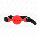 kink - mordaza 55 x 2 cm de bola 4.5 cm de silicona completa talla m rojo ajustable 35-51 cm