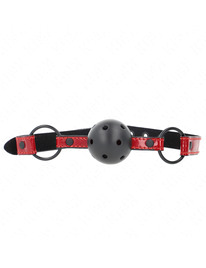 kink - mordaza de bola 4.5 cm de polipiel brillante 63.5 x 2 cm ajustable 41 x 59 cm
