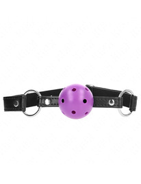 kink - mordaza de bola 4.5 cm morado dura hueca 63.5 x 2 cm