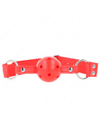 kink - mordaza de bola 4.5 cm dura hueca rojo completa 62 x 2 cm