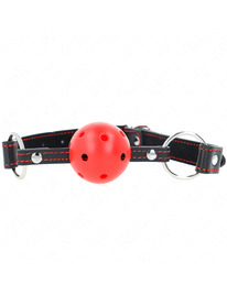 kink - mordaza de bola 4.5 cm roja dura hueca modelo 2 65 x 2.5 cm