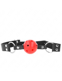 kink - breathable ball 4 cm gag with double rivet red 62.5 x 2.5 cm adjustable 42-58 cm
