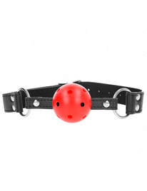 kink - mordaza de bola 4 cm transpirable con doble remache de cuero 62 x 2.5 cm ajustable 42-58 cm