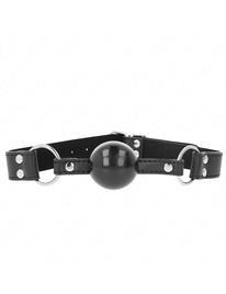 kink - mordaza de bola 4 cm suave y sÓlida con correa de polipiel 62 x 2.5 cm ajustable 42-58 cm