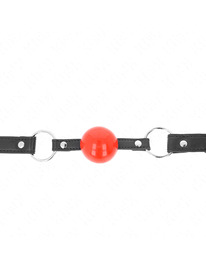 kink - mordaza de bola 4 cm con candado bola roja correa negra 60 x 2 cm