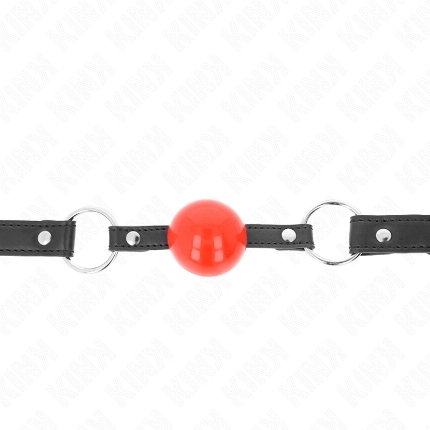 kink - mordaza de bola 4 cm con candado bola roja correa negra 60 x 2 cm