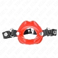 kink - lip 8 cm gag with red leatherette strap 63 x 2 cm adjustable 39-58 cm