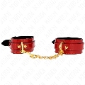 kink - joanna angel wrist cuffs red adjustable with gold chain 16.5-26 cm x 4 cm