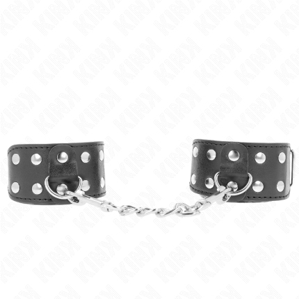 kink - muÑequeras con doble lÍnea de tachuelas ajustable negro