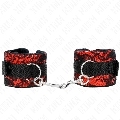 kink - muÑequeras cortas de encaje terciopelo y uniÓn de nylon rojo/negro 23 x 6.5 cm