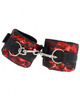 Kink - short velvet lace wrist restraints and nylon bind red / black 23 x 6.5 cm