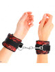 Kink - muÑequeras cortas de encaje terciopelo y uniÓn de nylon rojo/negro 23 x 6.5 cm