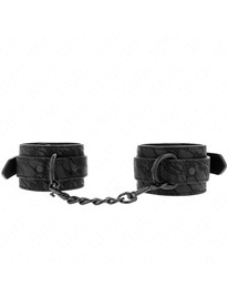 kink - dark lace covered wrist cuffs adjustable black 19-26 cm