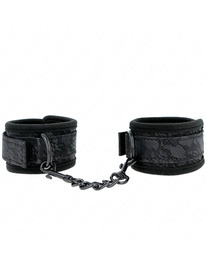 kink - dark lace covered wrist cuffs neoprene adjustable black 20-29 cm x 5 cm