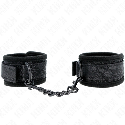 kink - dark lace covered wrist cuffs neoprene adjustable black 20-29 cm x 5 cm