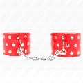 kink - wrist restraints with snap fasten full of rivets red adjustable 19-24 cm x 5.5 cm