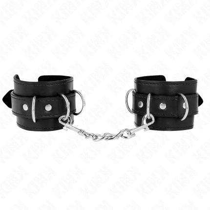 kink - muÑequeras con 3 anillas en d ajustable negro 17.5-25 cm x 6 cm