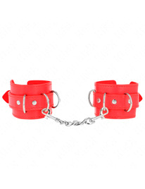 kink - 3 d-ring wrist restraints adjustable red 17.5-25 cm x 6 cm
