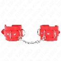 kink - 3 d-ring wrist restraints adjustable red 17.5-25 cm x 6 cm