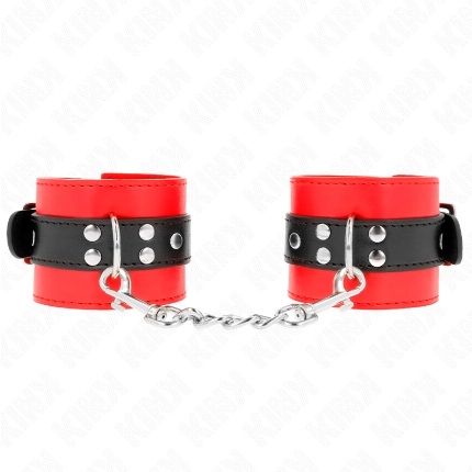 kink - wrist restraints red with black belt adjustable 17-28 cm x 6 cm