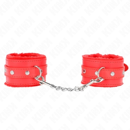 kink - muÑequeras forradas premium rojo con correa rojo ajustable 17-29 cm x 6 cm