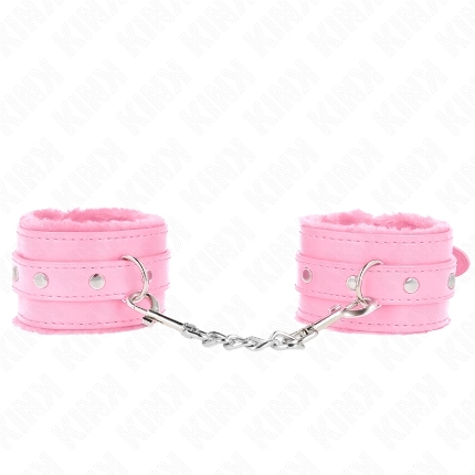 kink - muÑequeras forradas premium rosa con correa rosa ajustable 17-29 cm x 6 cm