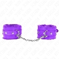 kink - premium fur lined wrist restraints purple with purple belt adjustable 17-29 cm x 6 cm
