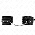 kink - premium fur lined wrist restraints black with black belt adjustable 17-29 cm x 6 cm