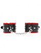 kink - premium fur lined wrist restraints red with black belt adjustable 17-29 cm x 6 cm