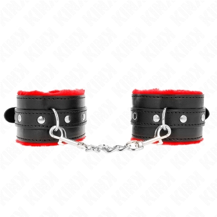 kink - muÑequeras forradas premium rojo con correa negro ajustable 17-29 cm x 6 cm