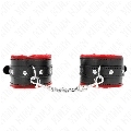 kink - premium fur lined wrist restraints red with black belt adjustable 17-29 cm x 6 cm