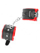 kink - premium fur lined wrist restraints red with black belt adjustable 17-29 cm x 6 cm