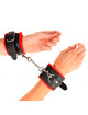 kink - premium fur lined wrist restraints red with black belt adjustable 17-29 cm x 6 cm