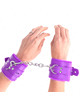 Kink - muÑequeras forradas con agujeros cuadrados violeta y correa violeta ajustable 17-29 cm x 6 cm