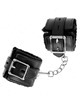 kink - muÑequeras forradas con agujeros cuadrados negro y correa negro ajustable 17-29 cm x 6 cm