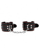 kink - muÑequeras negro con detalles en rojo ajustable 20-28 cm x 5.5 cm