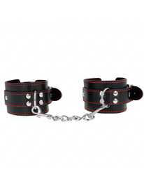 kink - muÑequeras negro con detalles en rojo ajustable 20-28 cm x 5.5 cm