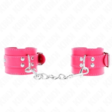 kink - muÑequeras fucsia con detalles en fucsia ajustable 20-28 cm x 5.5 cm