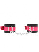 kink - muÑequeras de nylon negro con correa polipiel fuscia ajustable 19-29 cm x 5.1 cm