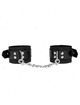 kink - muÑequeras de nylon negro con correa cuero negro ajustable 19-29 cm x 5.1 cm